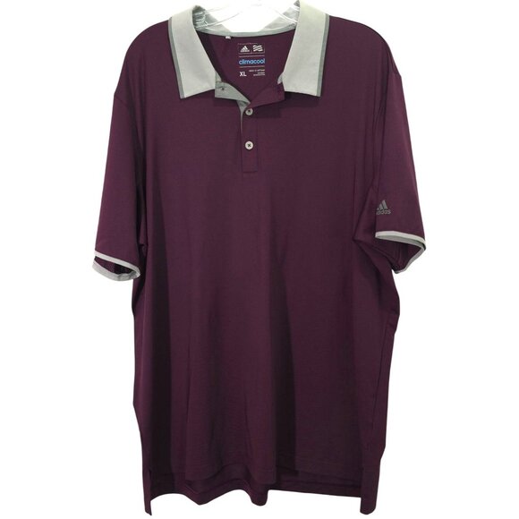 adidas Other - Adidas ClimaLite Golf Polo Moisture-Wicking Comfort Burgundy/Gray Size XL